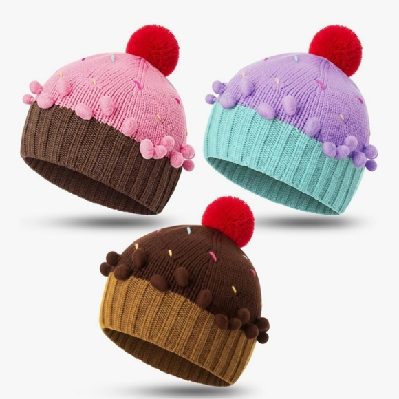 n/a Other - 3 Cupcake Beanie Hats